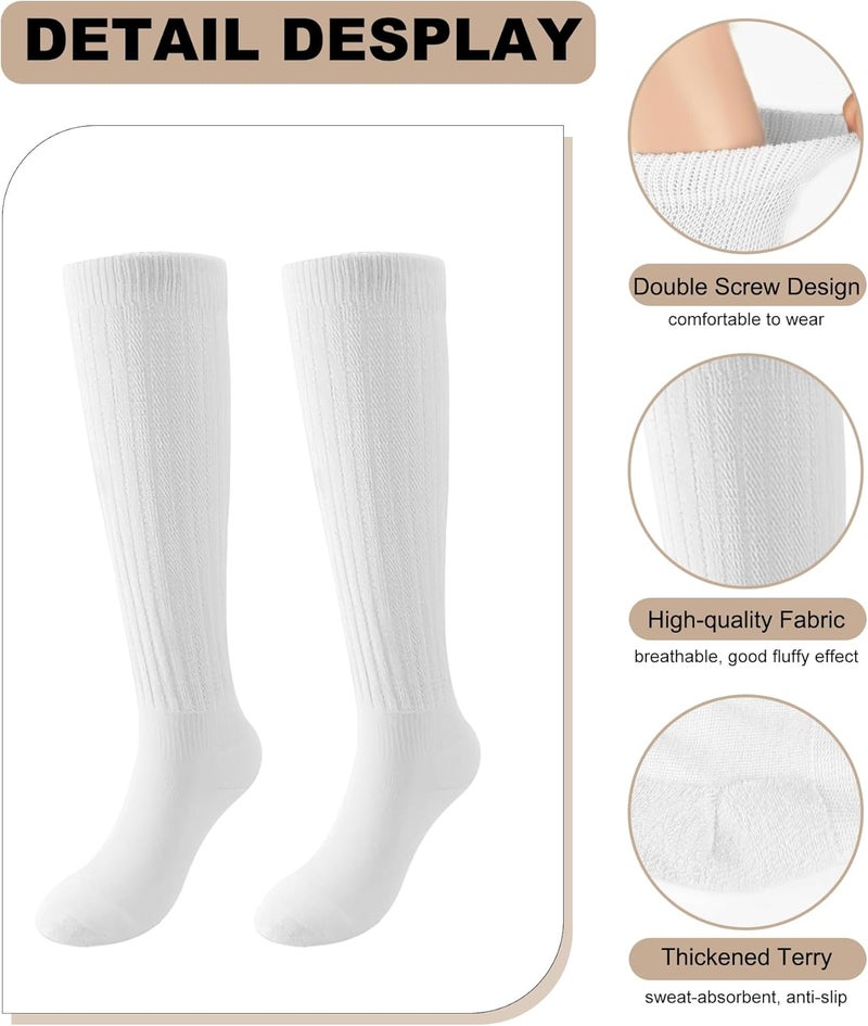TRIITECH Store 3 Pairs Scrunchy Socks for Women,Slouch Socks Women Knee High Scrunch Socks Size 5-11 - Image 4